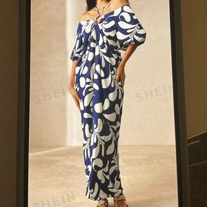 Open Shoulder halter puff sleeve dress